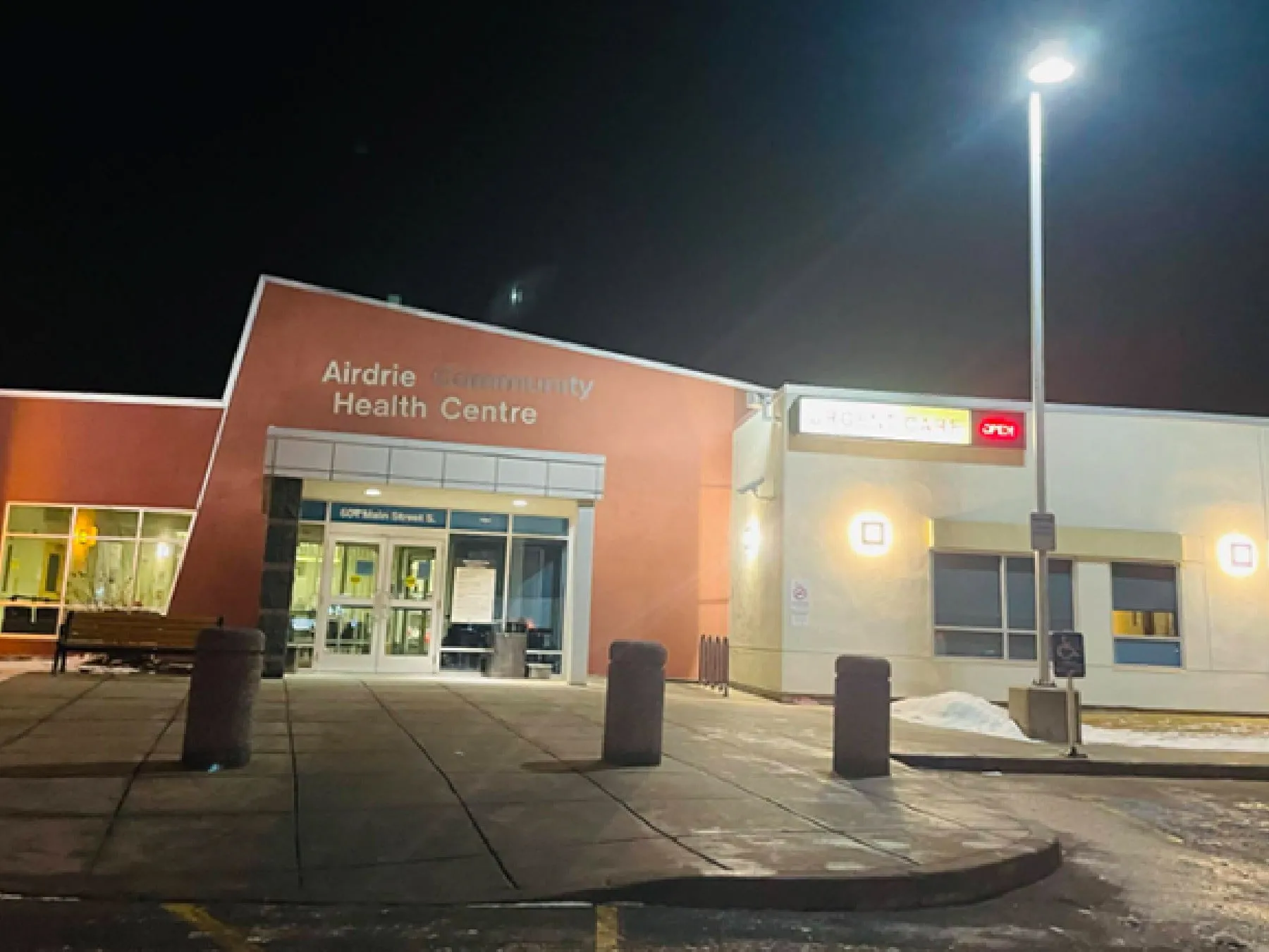 Airdrie Community Health Centre at night